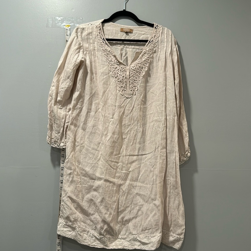 Beautiful tan linen dress made in Italy